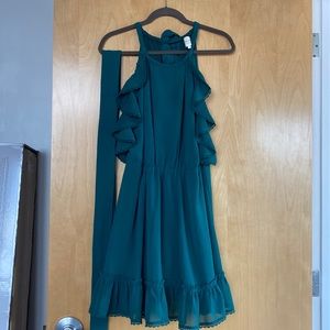 Sezane Nasta Dress Emerald Green